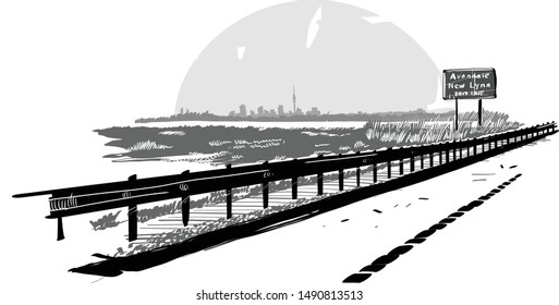 the vector sketch of the Auckland