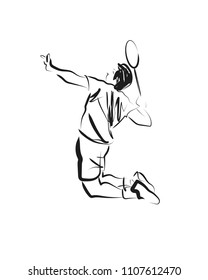 Vector sketch of badminton player