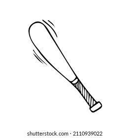 Vector Sketch Basebal Bat. Vector Baseball Bat Doodle Illustration