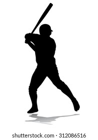 vector sketch baseball player. inning on bats.white background