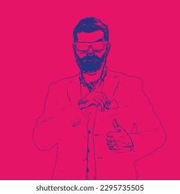 boceto vectorial de un hombre con traje 