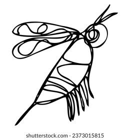 vector sketch bee single one line art
