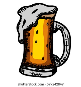Vector sketch of beer. The icon.