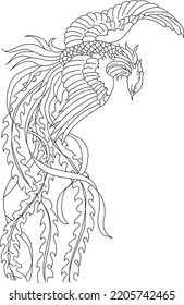 Vector sketch of a bird in flight and so graceful, eps format