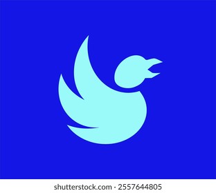 Vector sketch of a bird as a representative of freedom of speech