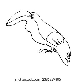 vector sketch bird single one line art, continuous 
