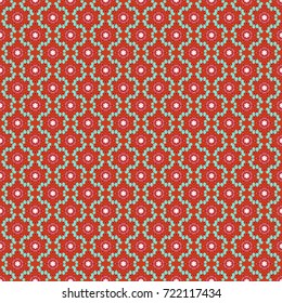 Vector sketch for boho, authentic design. Seamless pattern template with ethnic ornate and abstract mandala in orange, red and blue colors. Lace pattern with tribal geometric pattern cards.