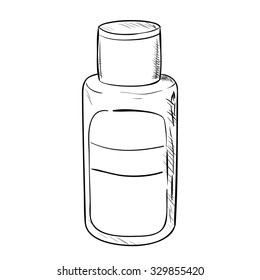 Vector sketch of bottle. Hand draw illustration.