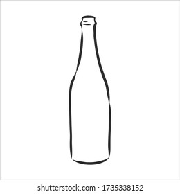 Vector of Sketch Bottles. Vector of Sketch Bottles. glass bottle, vector sketch illustration