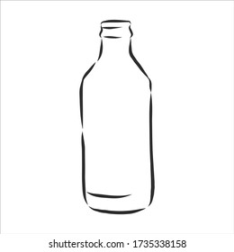 Vector of Sketch Bottles. Vector of Sketch Bottles. glass bottle, vector sketch illustration