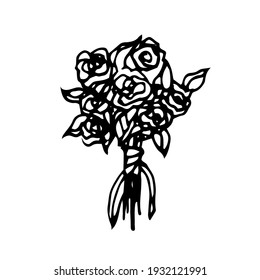Blackwork Tattoo Flash Rose Flower Arrow Stock Vector (Royalty Free ...