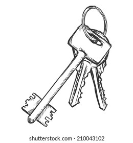 Vector Sketch Bunch of Modern Keys
