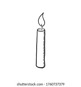 Vector sketch burning candle