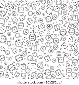Vector Sketch Buttons Seamless Background