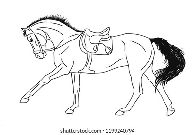 Vector Sketch Cantering Horse Stock Vector (Royalty Free) 1199240794 ...