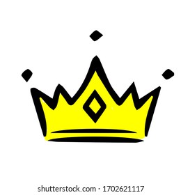 Vector sketch of cartoon crown version 19