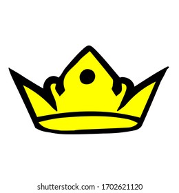 Vector sketch of cartoon crown version 16