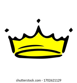 Vector sketch of cartoon crown version 21