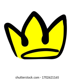 Vector sketch of cartoon crown version 4