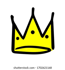 Vector sketch of cartoon crown version 3