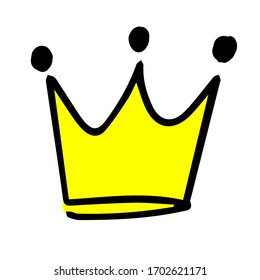 Vector sketch of cartoon crown version 2