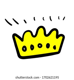 Vector sketch of cartoon crown version 25
