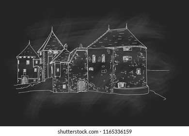 Vector sketch of castle in Varazdin, Croatia.