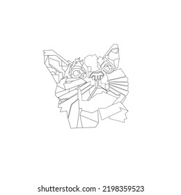 Vector sketch of cat face with abstract concept for animal lover logo and t-shirt design
