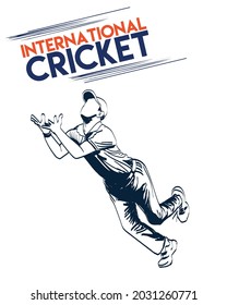 Vector sketch of Catcher playing international cricket player 