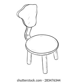 Vector sketch of chair. Hand draw illustration.