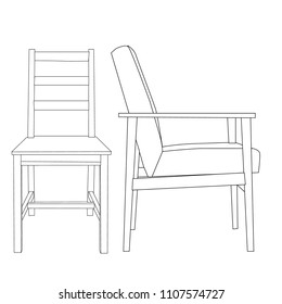 vector, sketch chairs