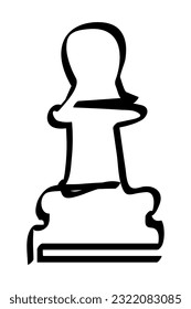 vector sketch chess pawn single one line art, continuous 
