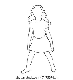 vector, sketch child dancing, isolated