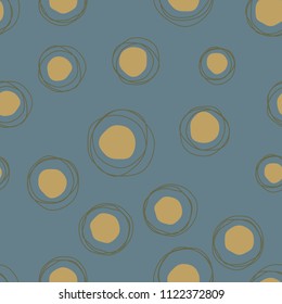 Vector sketch child round seamless dark pattern for fabric, textile, ceramic, craft, wrapping