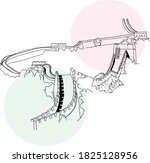 vector sketch of chinese wall stylized in flat style