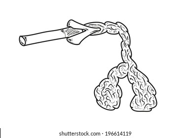 vector, sketch of the cigarette and lungs