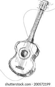 vector sketch classic guitar