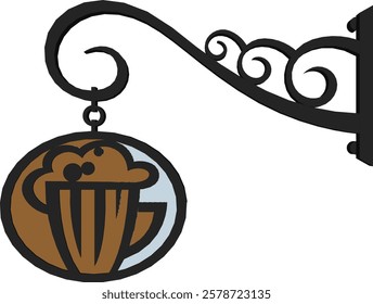 vector sketch of classic vintage ethnic shop window sign design