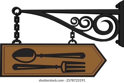 vector sketch of classic vintage ethnic shop window sign design