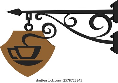 vector sketch of classic vintage ethnic shop window sign design