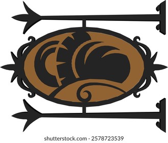 vector sketch of classic vintage ethnic shop window sign design