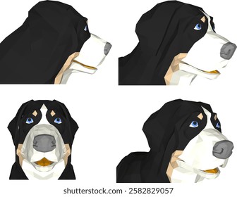 vector sketch closeup design of hunting dog animal head for home pet