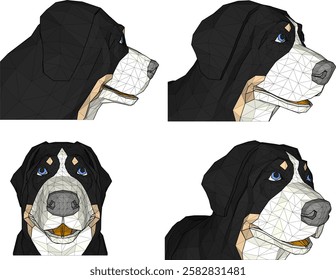 vector sketch closeup design of hunting dog animal head for home pet 