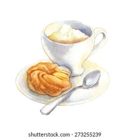 Vector sketch of coffee and bakery