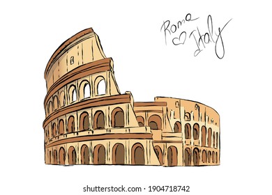 Vektorgrafik des Kolosseums oder des Flavian Amphitheaters, Rom, Italien.