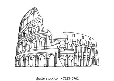 Colosseum Sketch Gorsel Stok Fotograf Ve Vektorleri Shutterstock