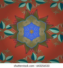 Vector sketch of colored mehndi mandala on white. Traditional indian style, ornamental floral elements for henna tattoo, colored stickers, flash temporary tattoo, mehndi and yoga design, cards, prints