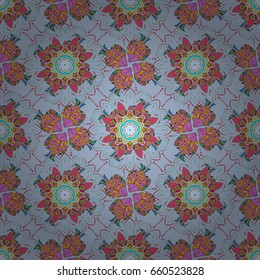 Vector sketch of colored mehndi mandala on. Traditional indian style, ornamental floral elements for henna tattoo, colored stickers, flash temporary tattoo, mehndi and yoga design, cards and prints.