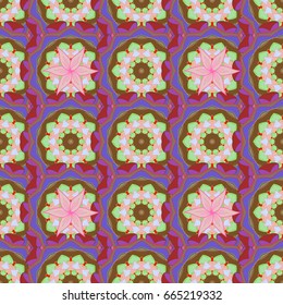 Vector sketch of colored mehndi mandala on. Traditional indian style, ornamental floral elements for henna tattoo, colored stickers, flash temporary tattoo, mehndi and yoga design, cards and prints.