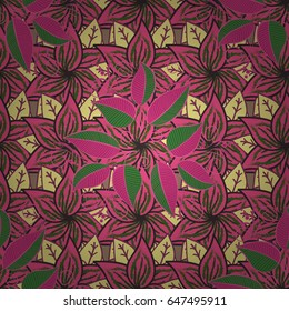 Vector sketch of colored petals flowers. Traditional indian style, ornamental floral elements for henna tattoo, colored stickers, flash temporary tattoo, mehndi and yoga design, cards and prints.